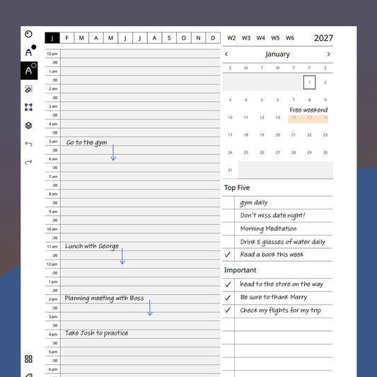 2027 Daily Calendar Planner