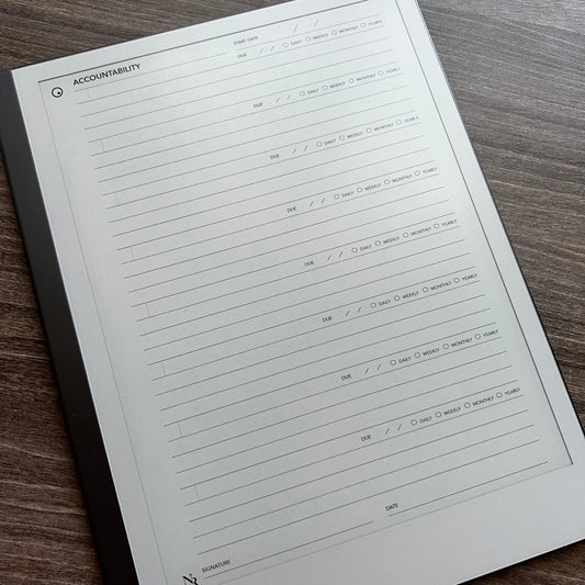 Accountability Daily Journal - Einkpads - reMarkable Templates