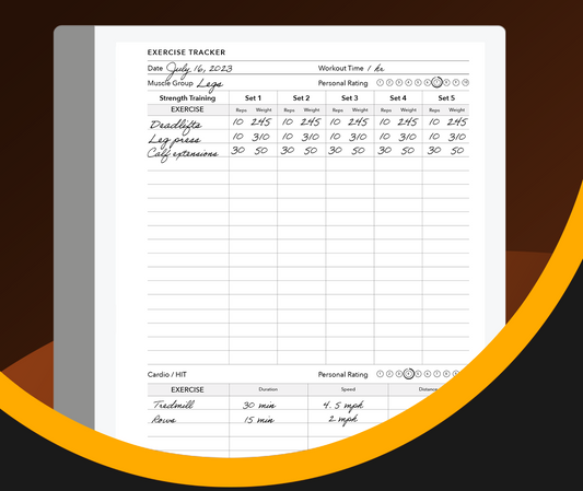 Exercise Tracker Template - Einkpads - reMarkable Templates