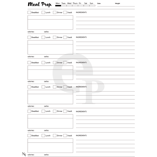 Meal Prep Bundle - Einkpads - reMarkable Templates