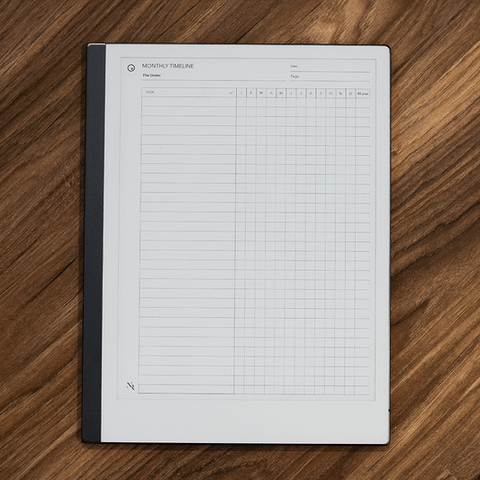 Monthly Timeline - Einkpads - reMarkable Templates