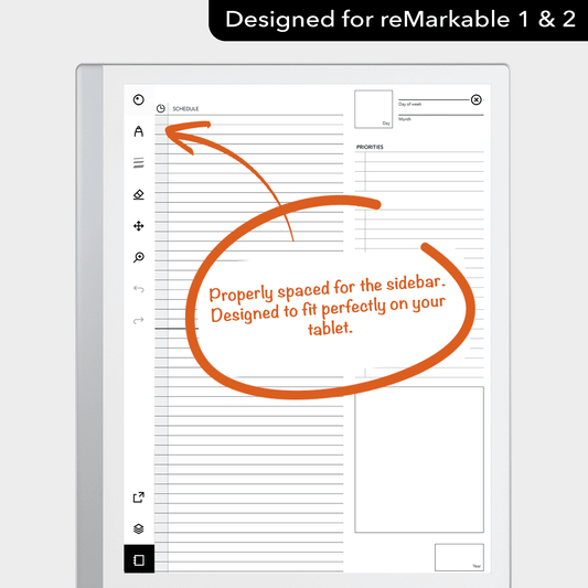 Universal Daily Calendar - Einkpads - reMarkable Templates