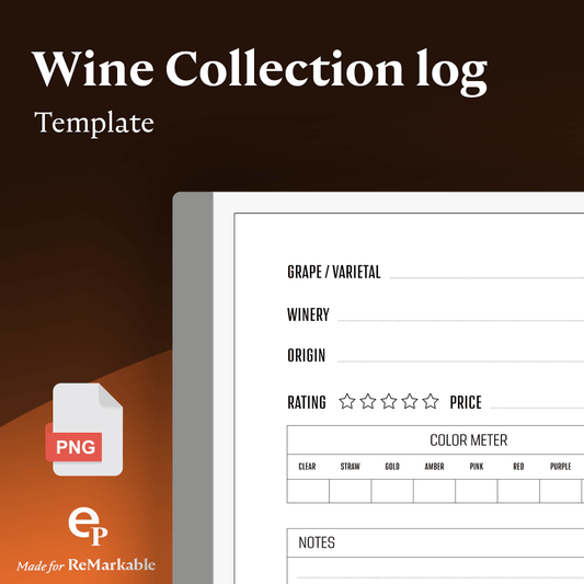Wine Collection Log - Einkpads - reMarkable Templates