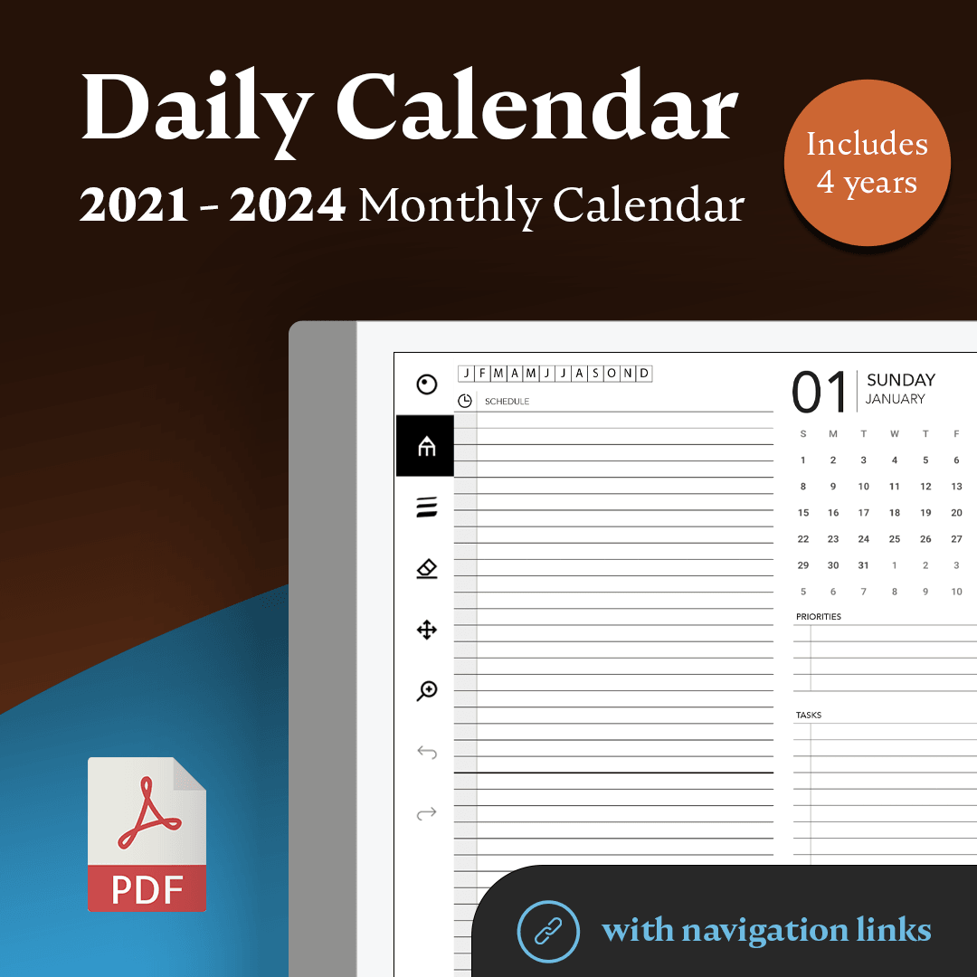 2021 - 2024 Calendar Bundle - Einkpads - reMarkable Templates