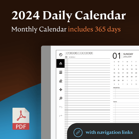 2024 Daily Calendar - Einkpads - reMarkable Templates