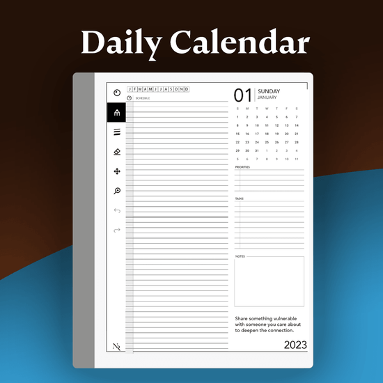 reMarkable tablet 2024 Daily Calendar template