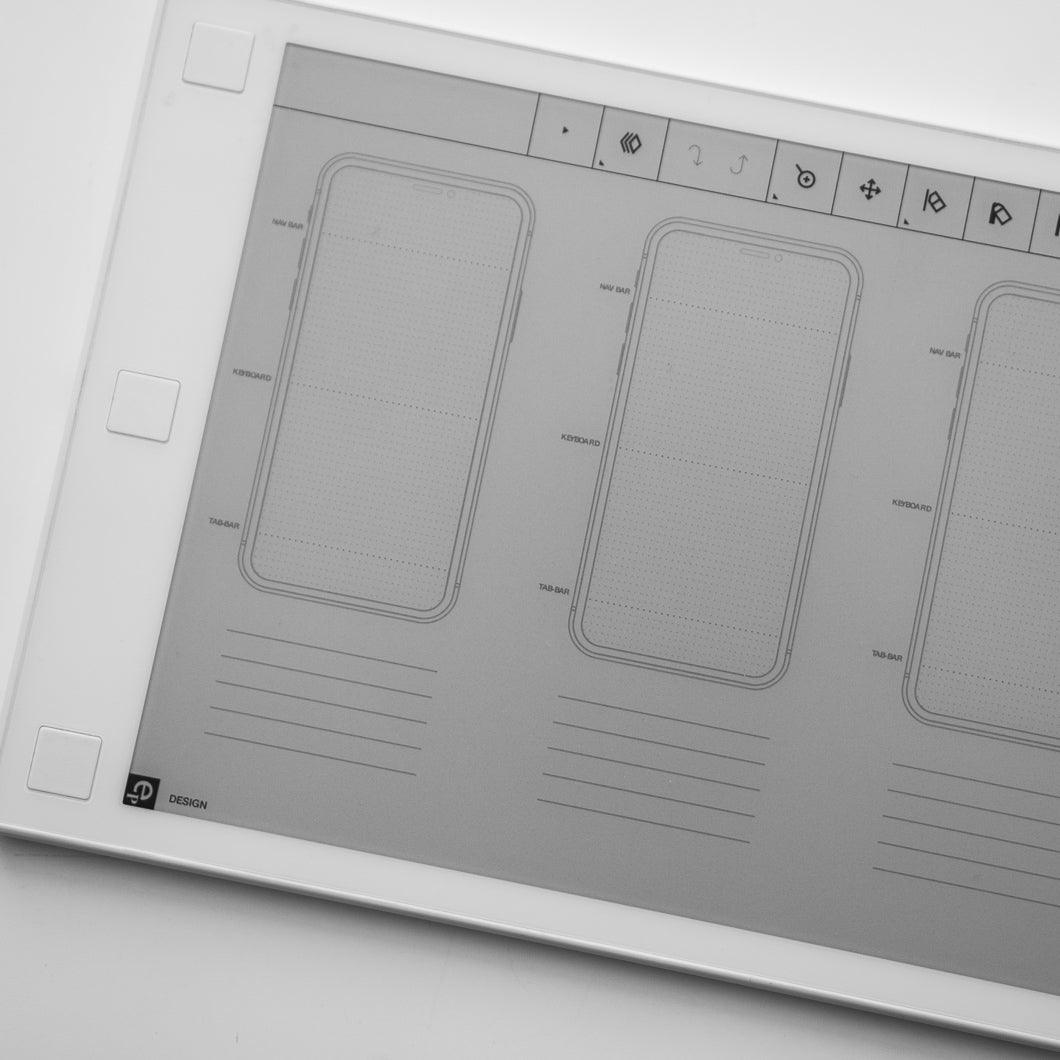 3 Screen iPhone Wireframe - Einkpads - reMarkable Templates
