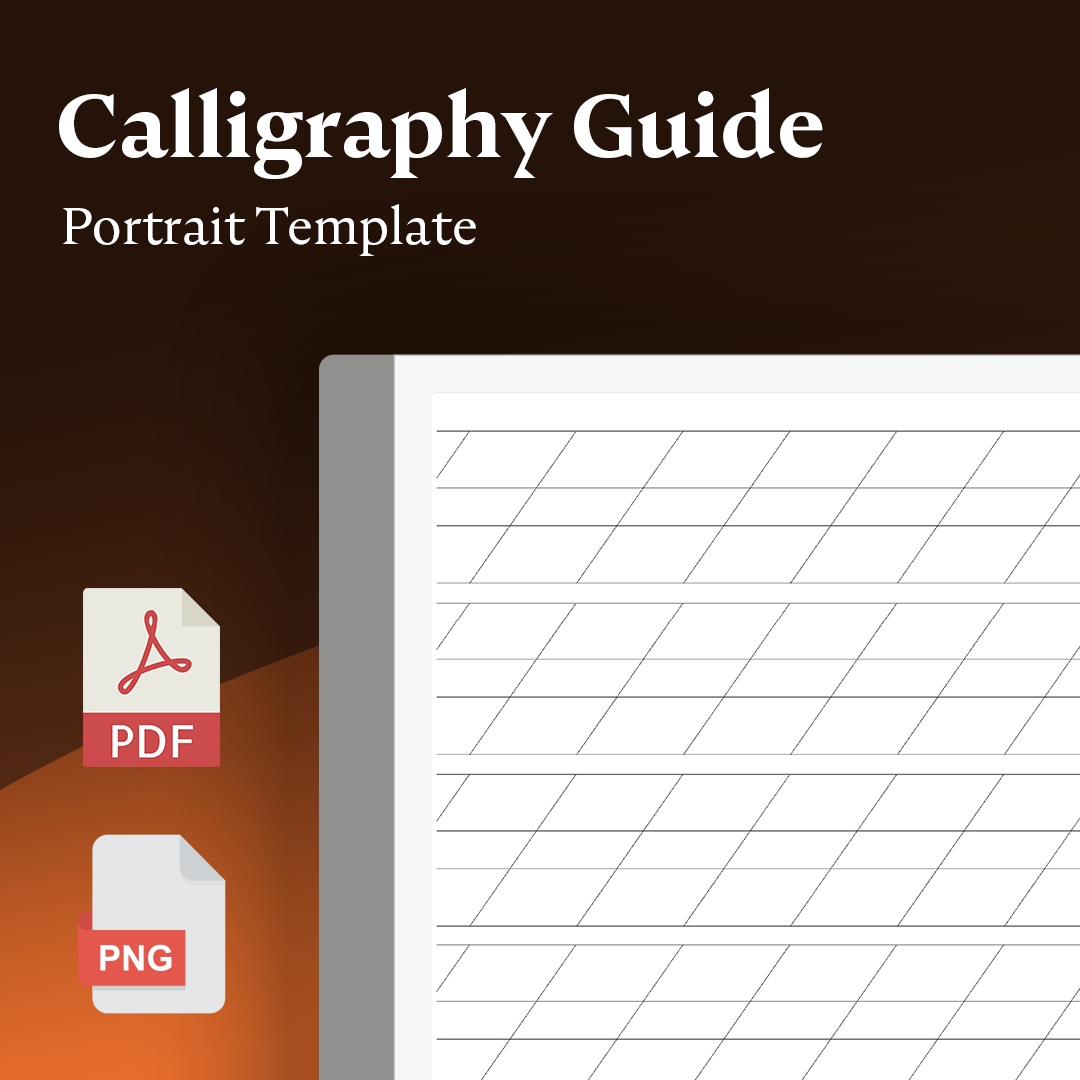 Portrait Calligraphy Guide - Einkpads - reMarkable Templates