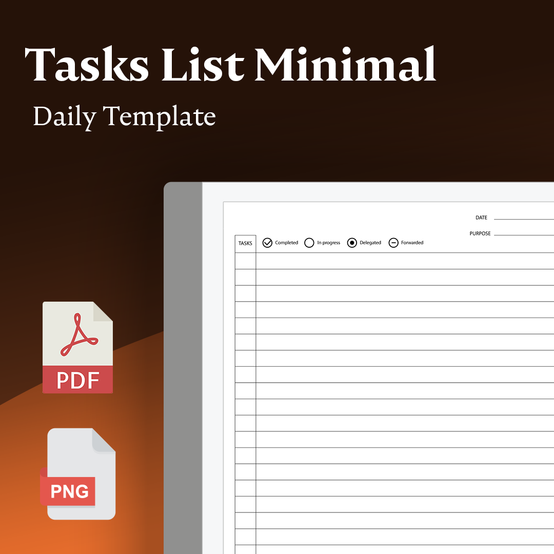 Daily Tasks List Minimal - Einkpads - reMarkable Templates