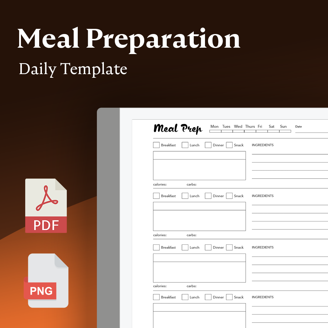 Meal Prep Daily Template - Einkpads - reMarkable Templates