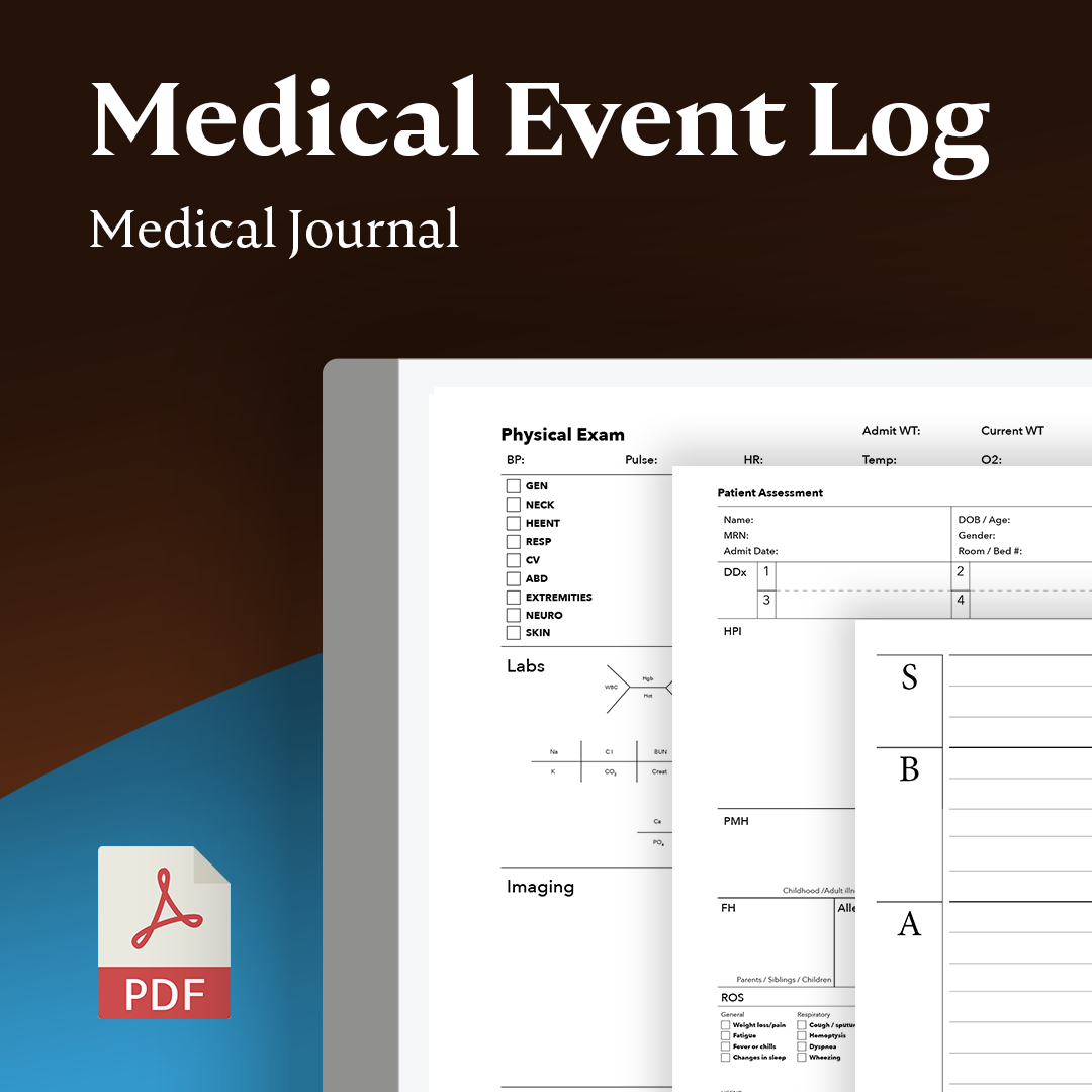 Medical File Log Medical Patient Event Log – eInkPads