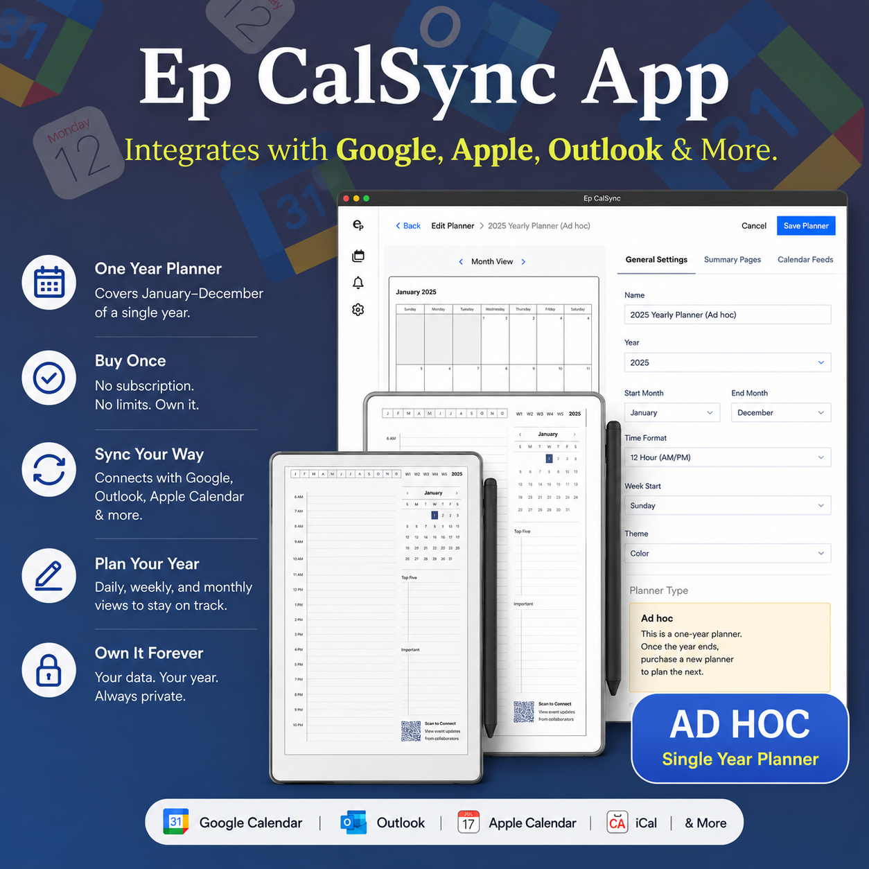 CalSync Jaarplanner (Ad Hoc)
