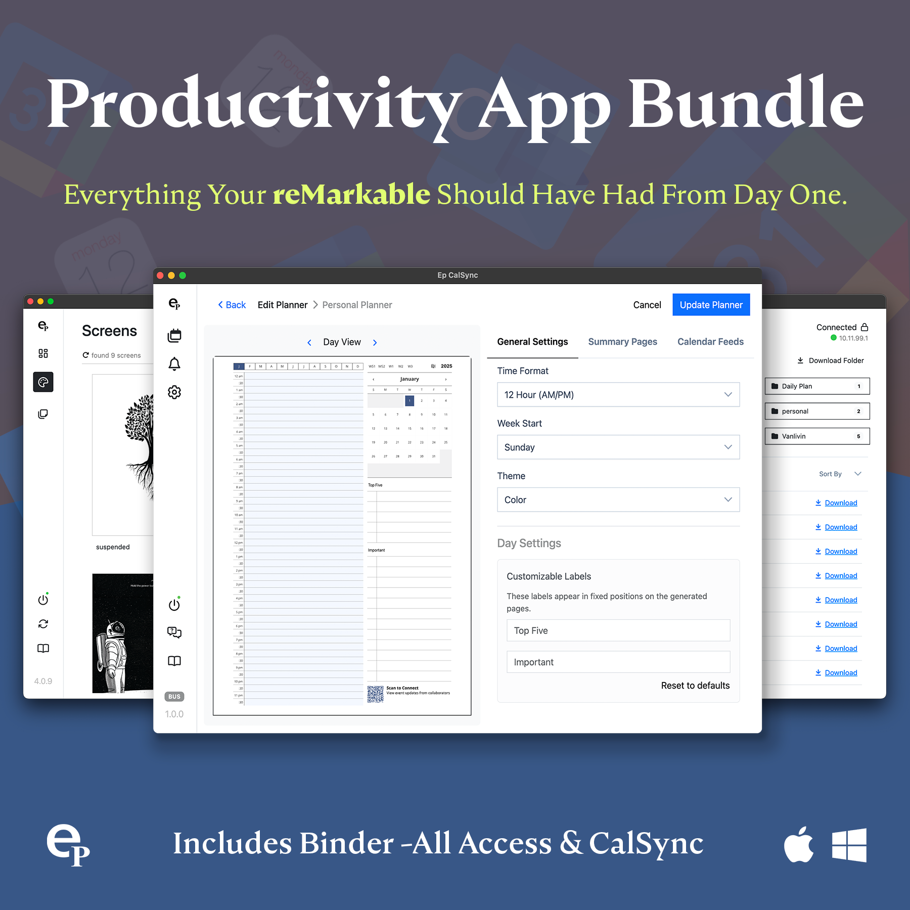 CalSync — Unlimited Planners and Calendar Sync for reMarkable – eInkPads