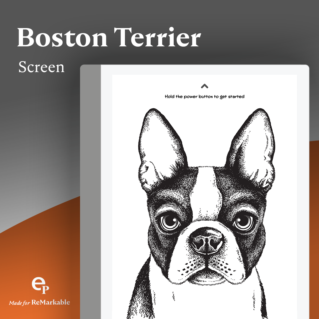 <transcy>reMarkable | Pantalla de apagado de Boston Terrier</transcy>