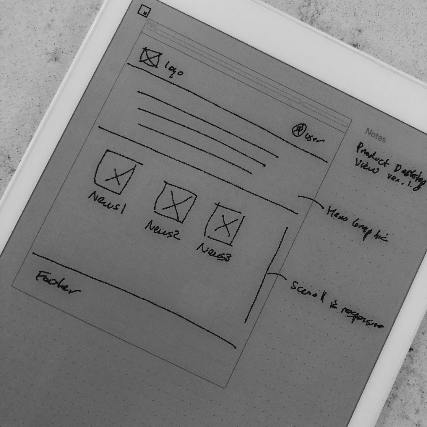 Browser Wireframe - Einkpads - reMarkable Templates