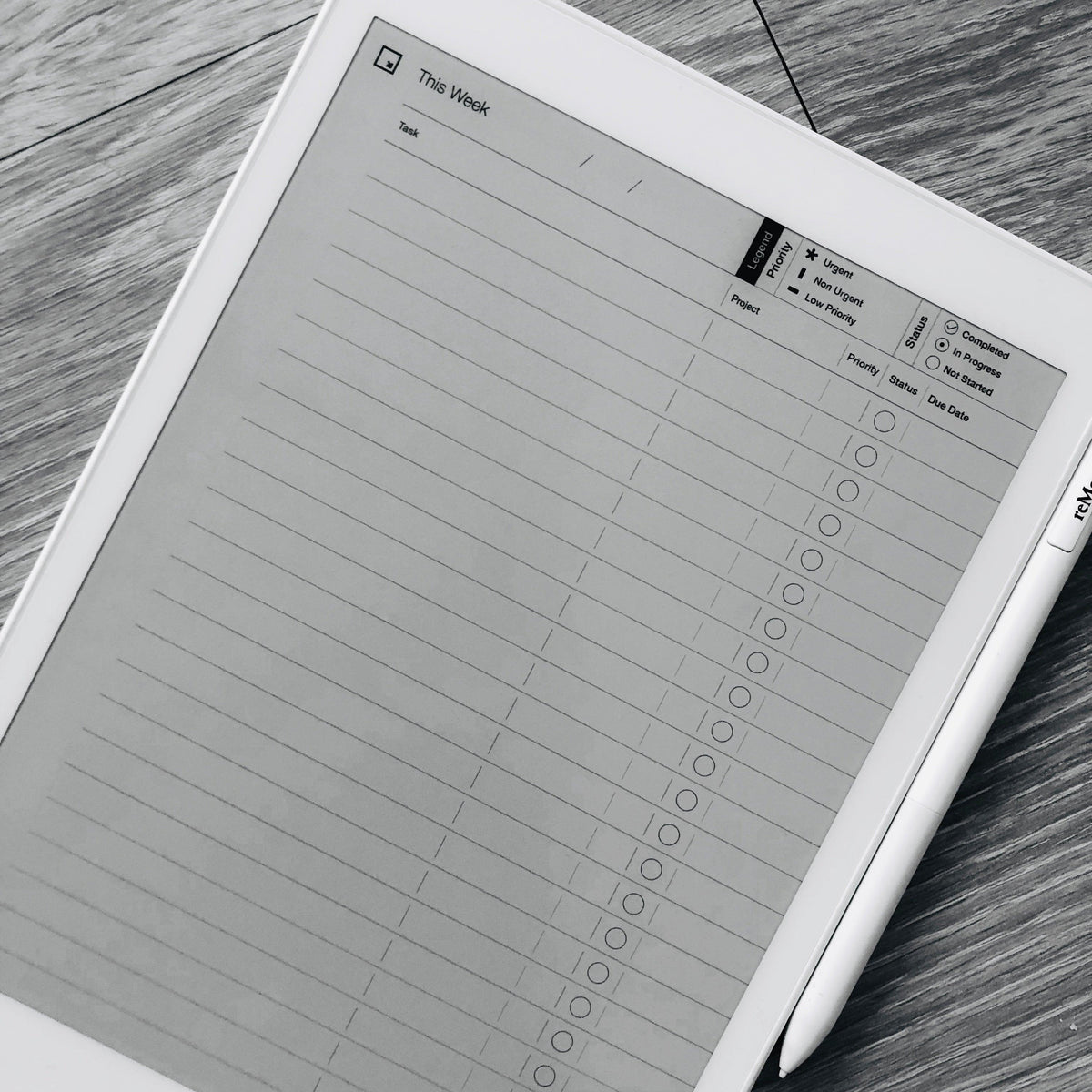 reMarkable tablet - Daily Task Status Log Template – eInkPads