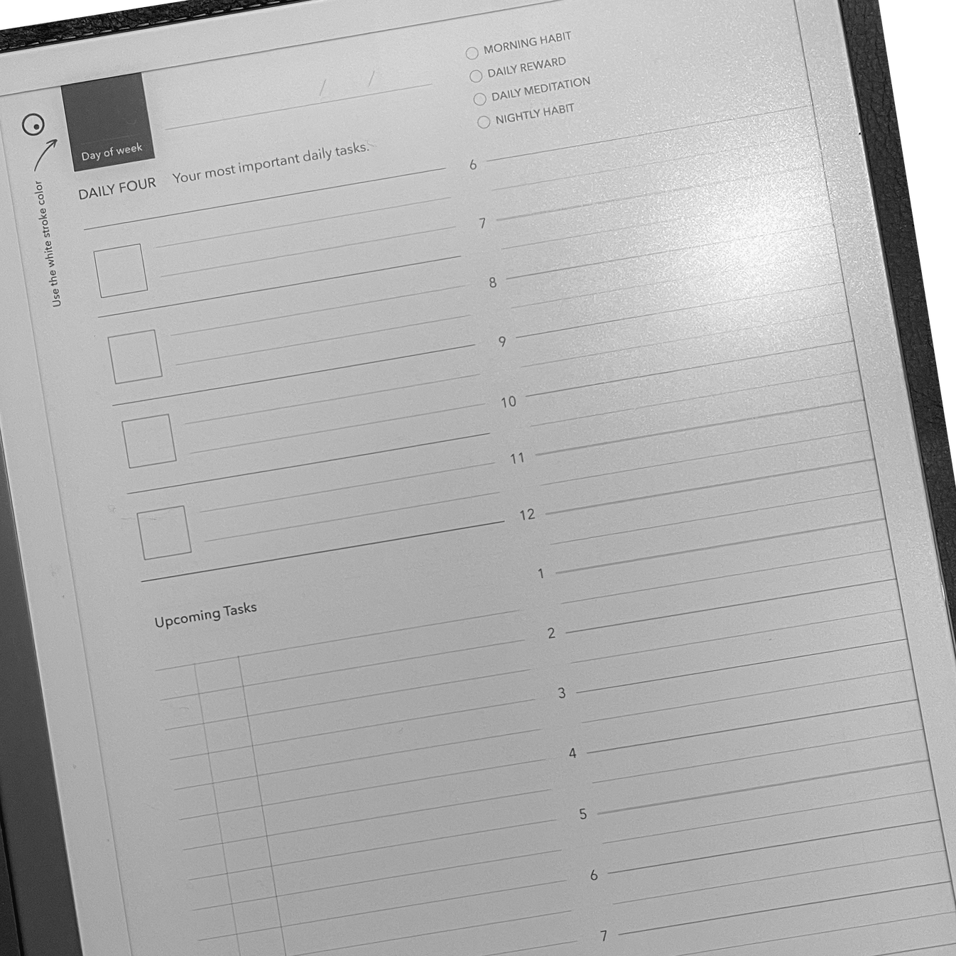 reMarkable tablet - Daily Tasks & Note Template – Einkpads