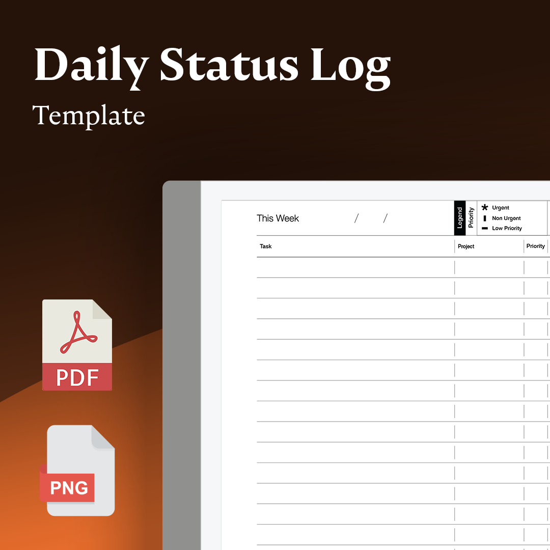 Daily Task Status Log Template - Einkpads - reMarkable Templates
