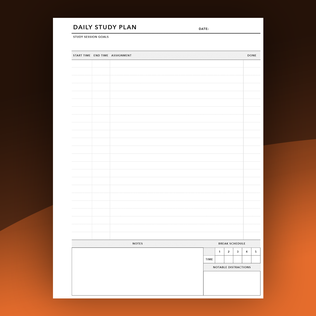 Daily Study Plan Example ReMarkable Templates - Daily Study Plan – eInkPads