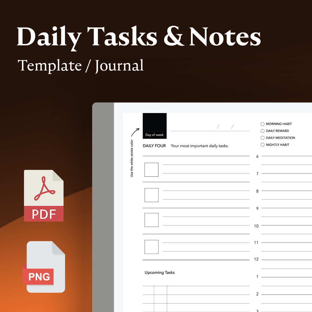 Task Background Note reMarkable tablet - Daily Tasks & Note Template – eInkPads