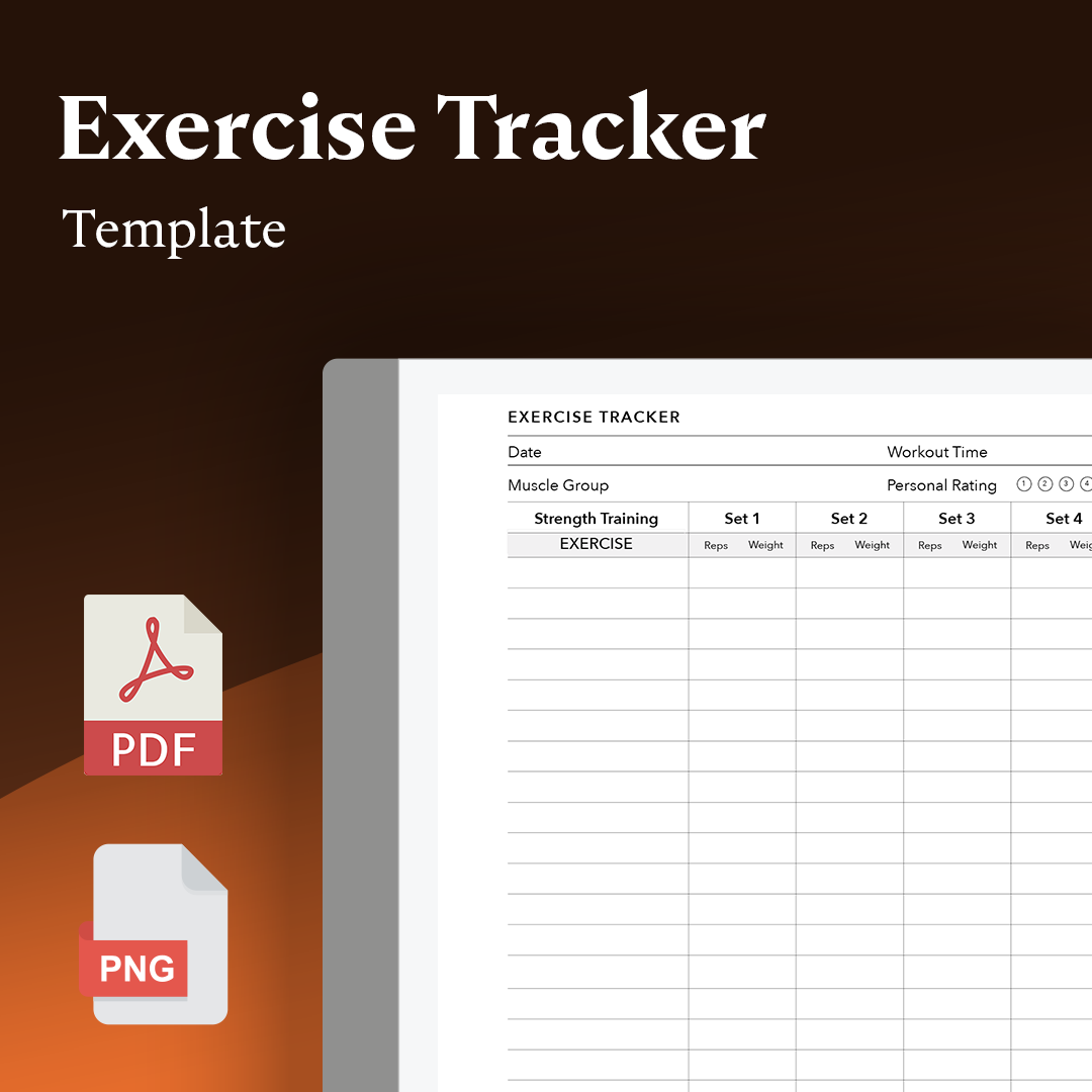 Exercise Tracker Template - Einkpads - reMarkable Templates