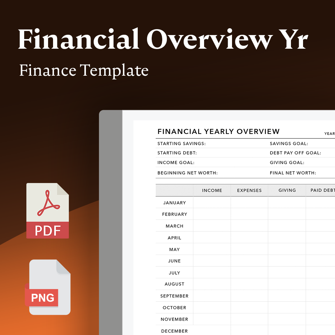 Year Overview Example ReMarkable Tablet - Financial Yearly Overview Template