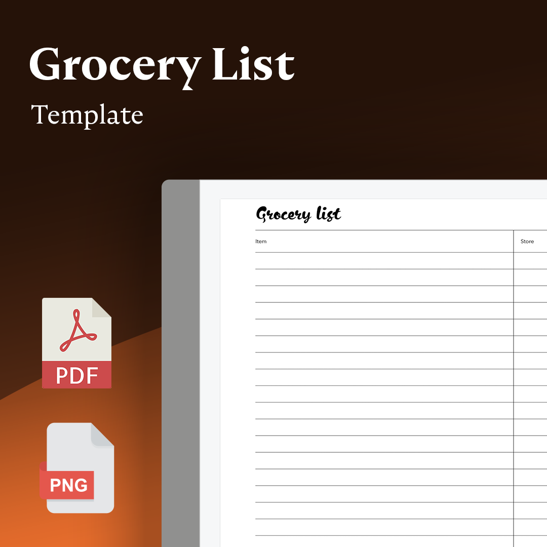 Grocery List Template - Einkpads - reMarkable Templates