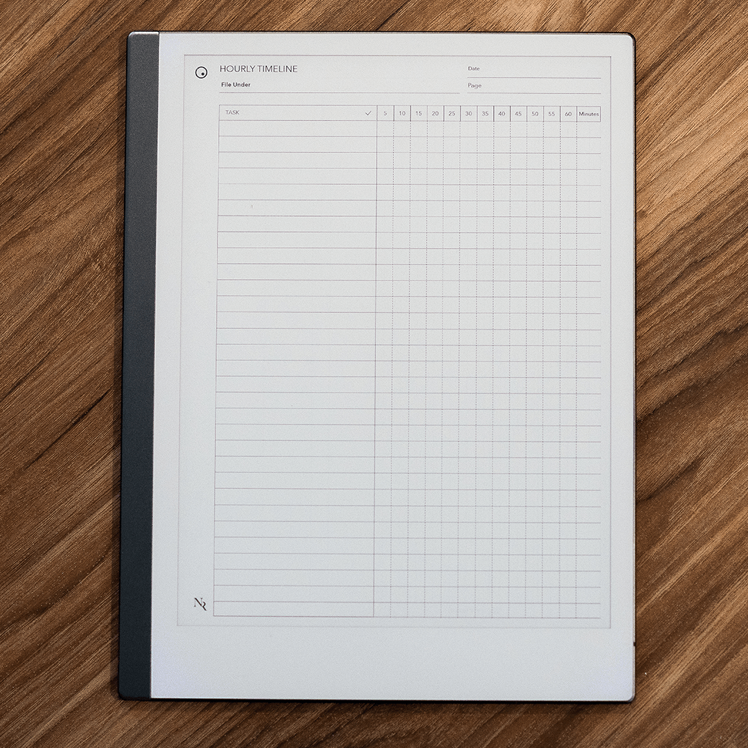 ReMarkable Tablet Hourly Timeline Template EInkPads Remarkable tablet hourly timeline template einkpads