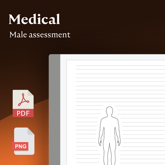 Male Patient Diagram Notes - Einkpads - reMarkable Templates