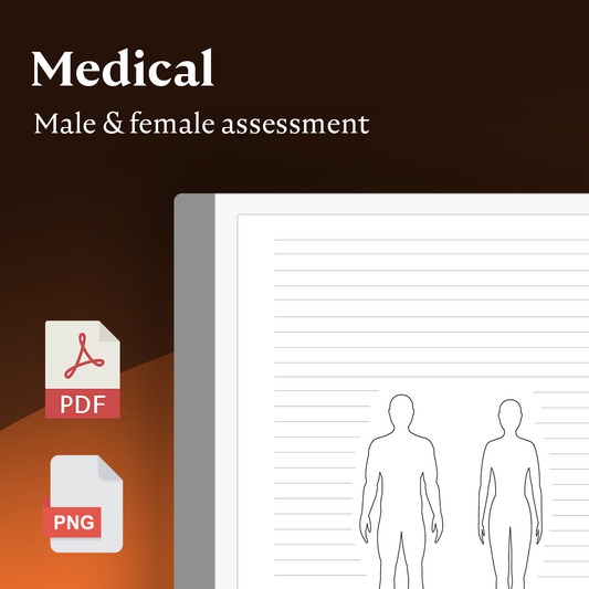 Male and Female Patient Diagram Notes - Einkpads - reMarkable Templates