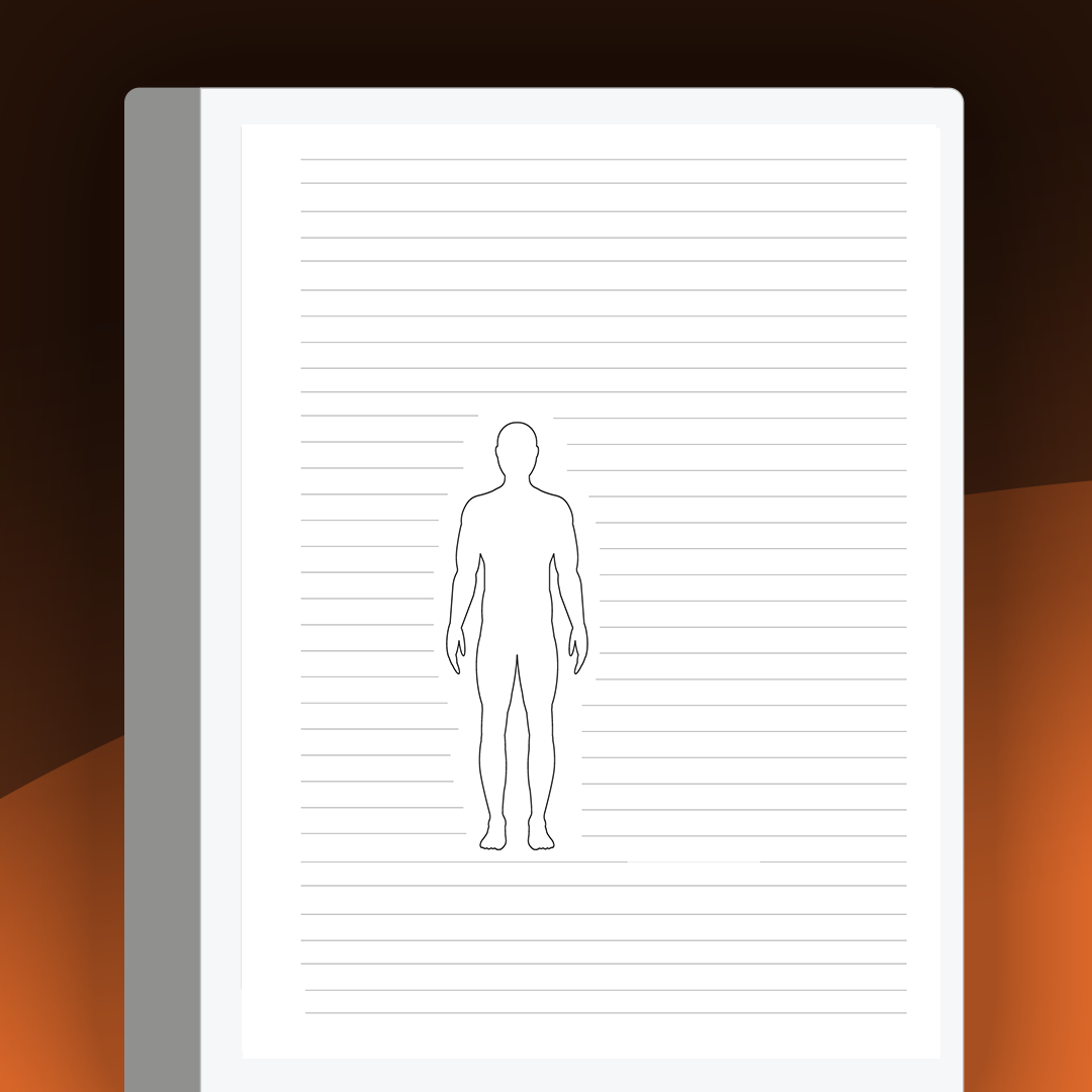 Male Patient Diagram Notes - Einkpads - reMarkable Templates