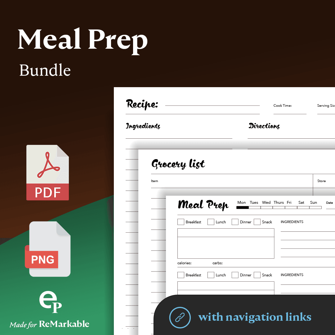 Meal Prep Bundle - Einkpads - reMarkable Templates