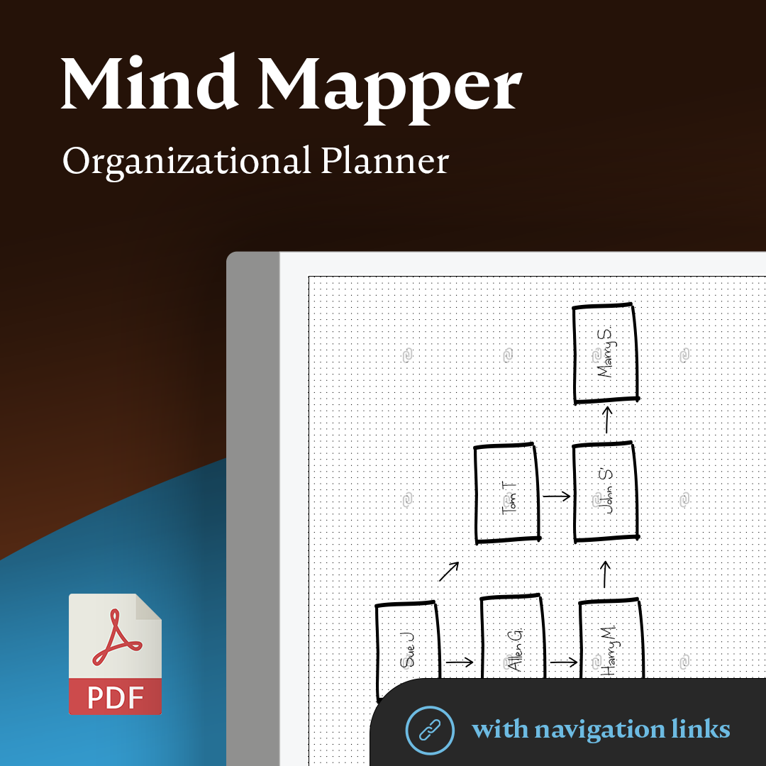 Mind Mapper Planner - reMarkable planner that allows you to link various areas in the document to a summary page. Perfect for genealogy, wedding planners to organize a venue, and more.