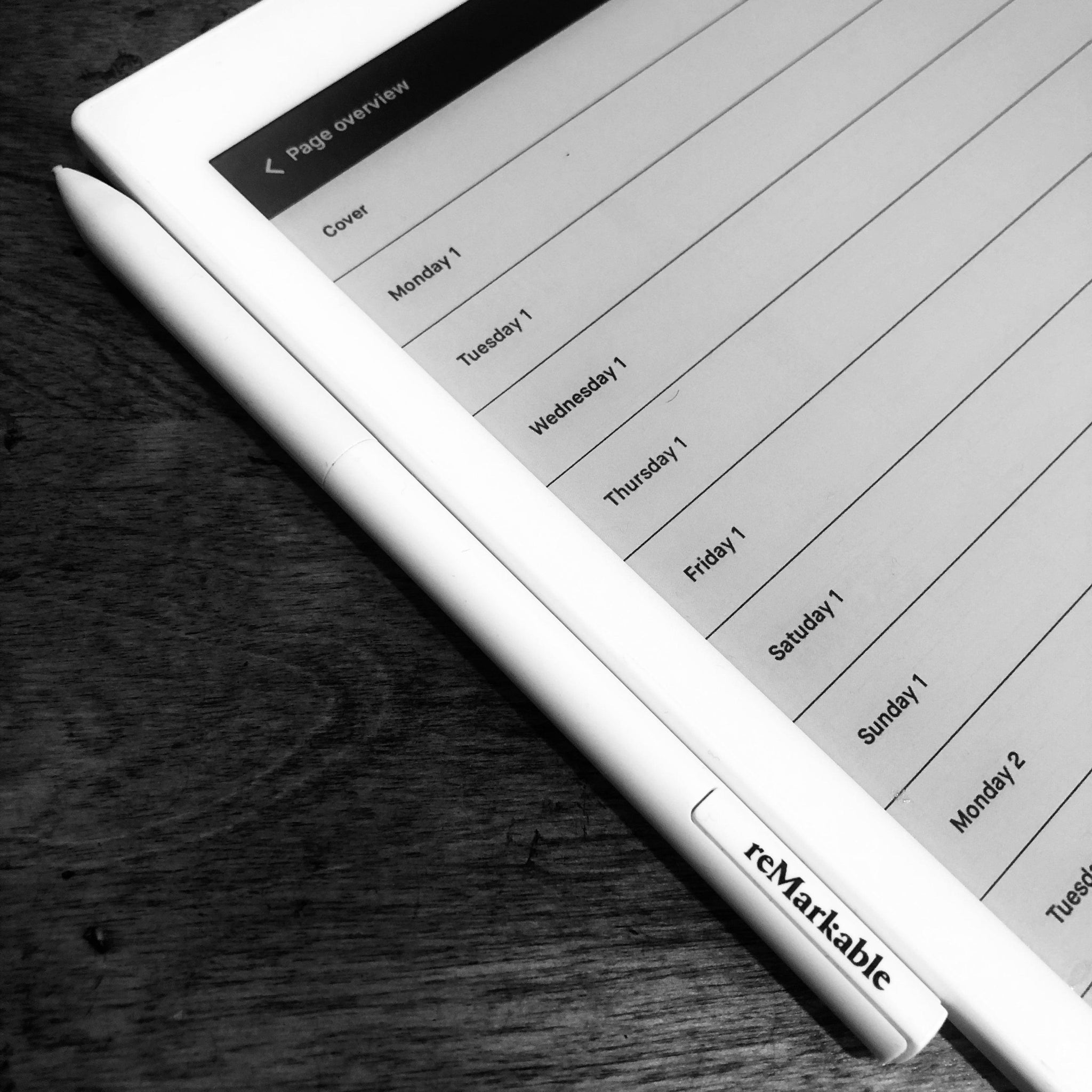 reMarkable tablet Monthly Calendar Planner Template Einkpads