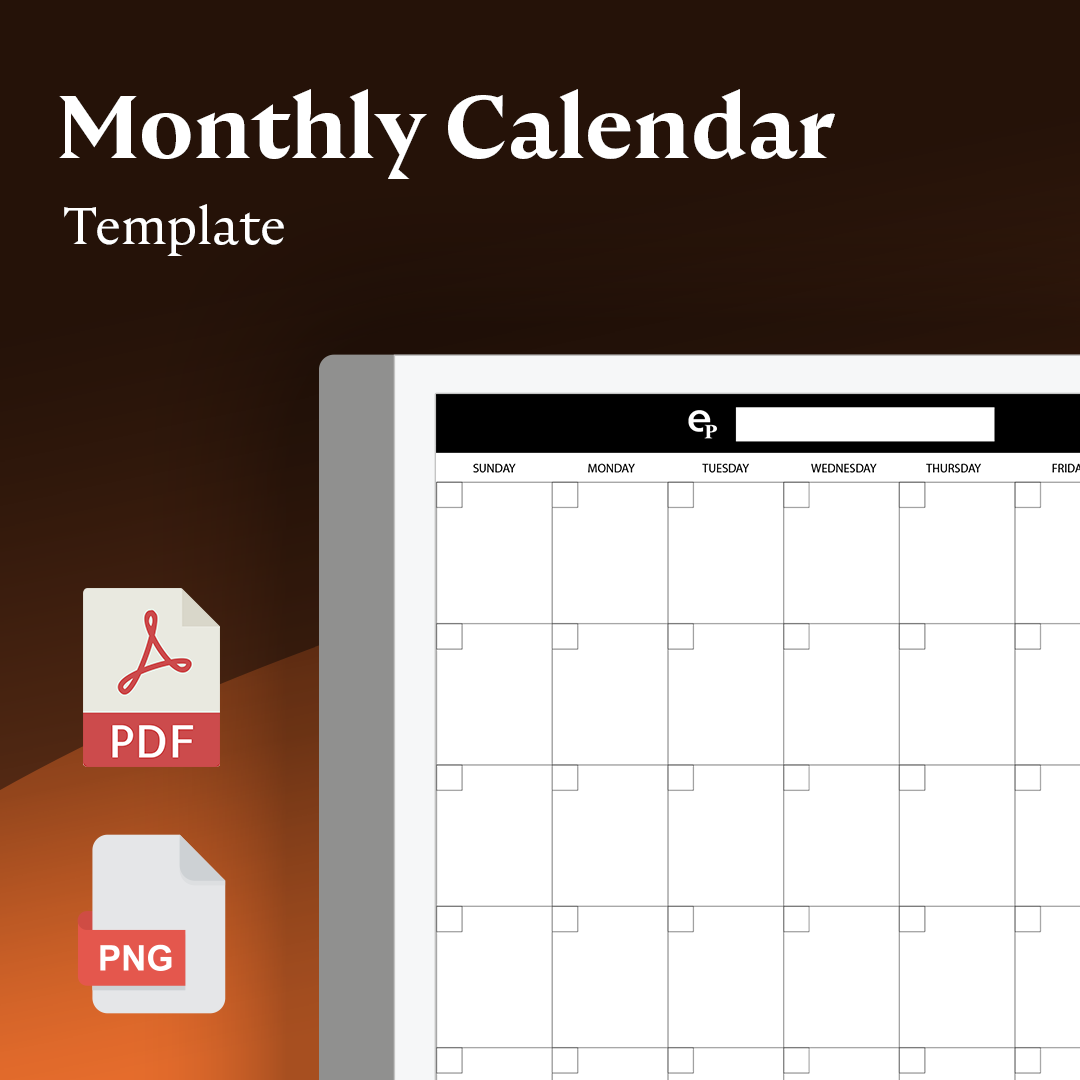 Universal Monthly Calendar - Einkpads - reMarkable Templates