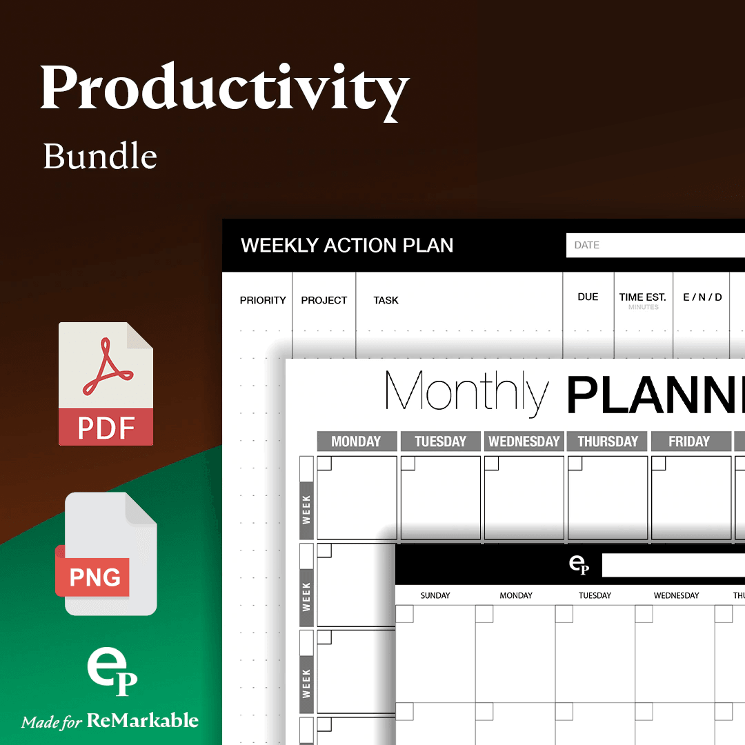 Productivity Packet reMarkable tablet - Productivity Template Bundle – eInkPads