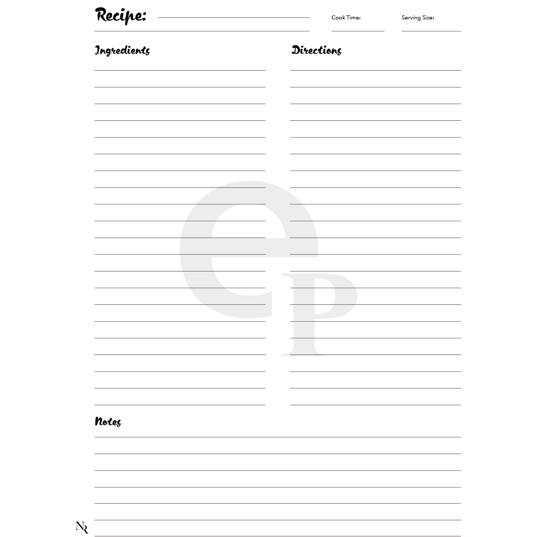 ReMarkable Tablet Recipe Journal Template Einkpads