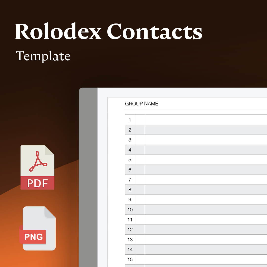 Rolodex Contact List - Einkpads - reMarkable Templates