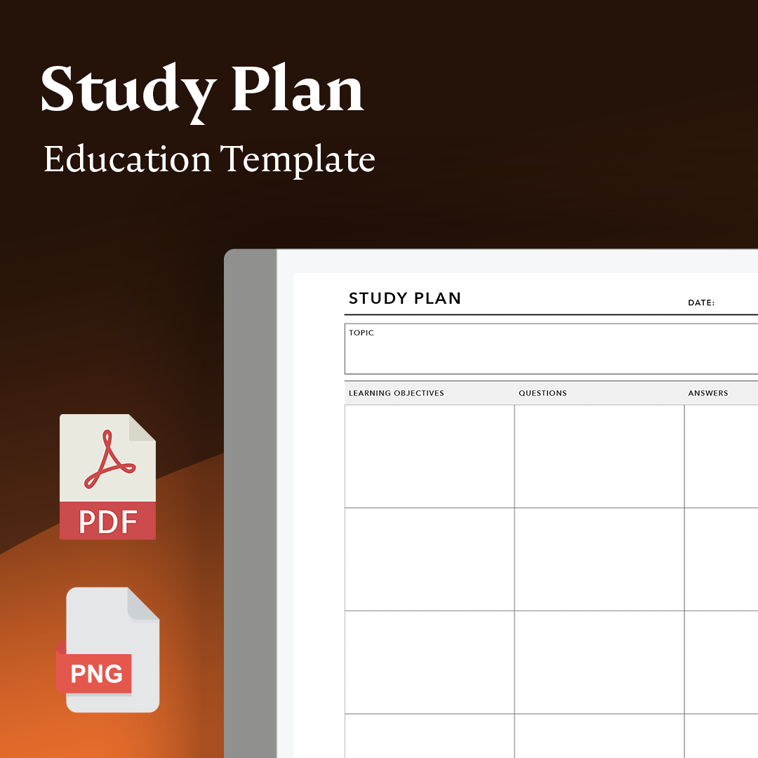 Study Plan Visualization Layout ReMarkable Templates - Study Plan