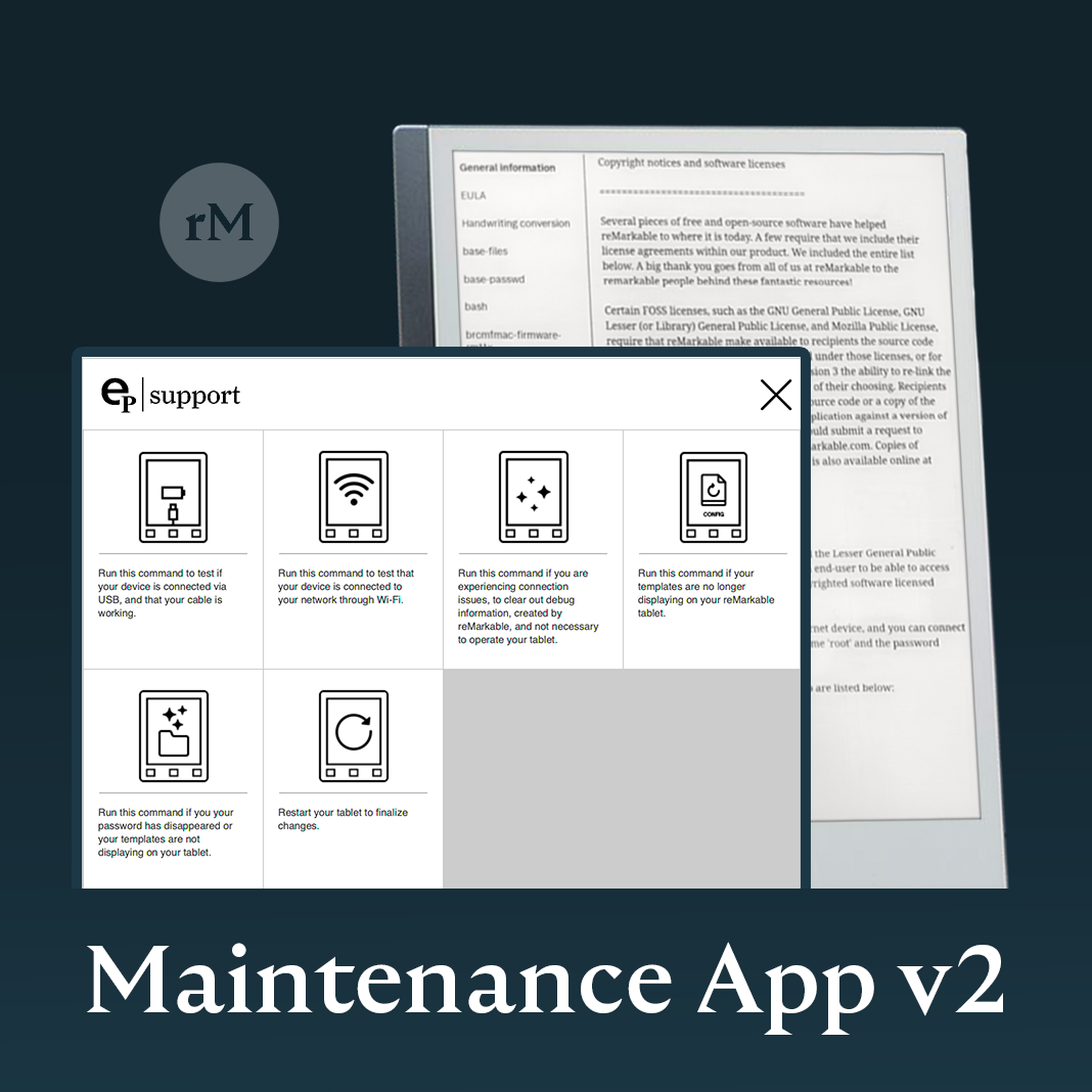 Application de maintenance pour tablette v2