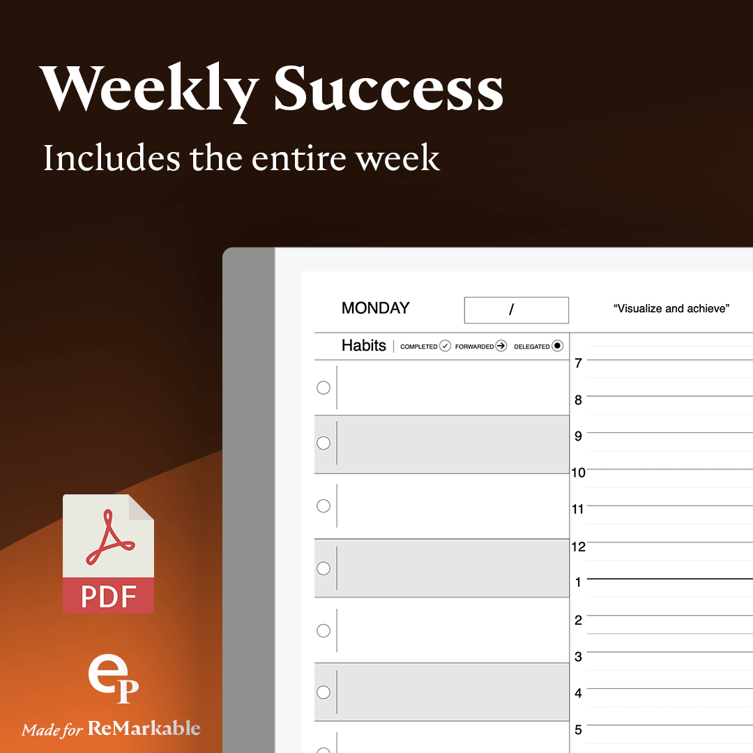 reMarkable tablet - Monthly Calendar Planner Template