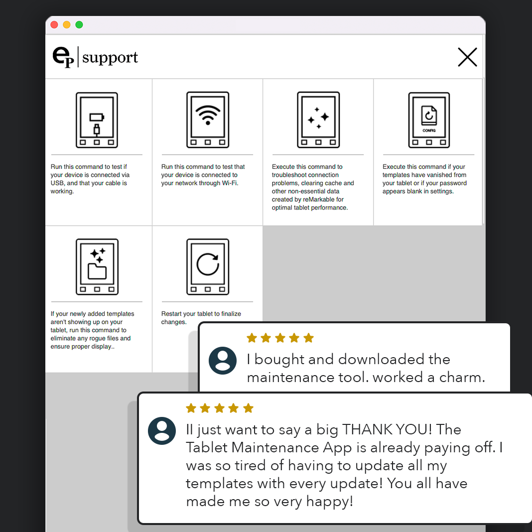 Remarkable Support reMarkable tablet - Maintenance Repair Troubleshoot Support App